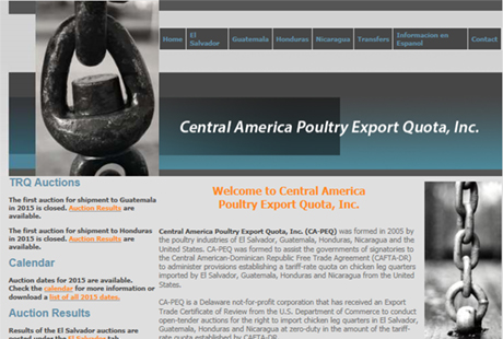 Central America Poultry Export Quota website